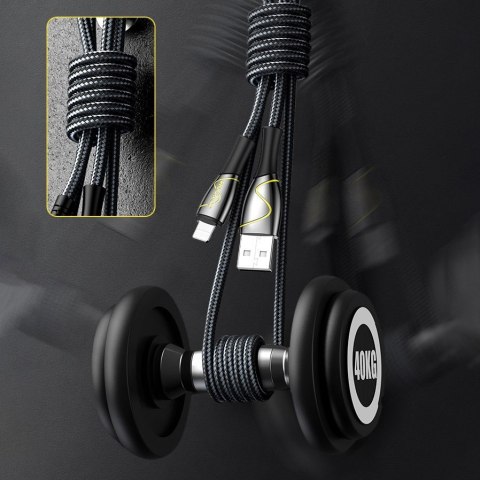 Kabel przewód Mermaid series iPhone USB - Lightning 2.4A 2m czarny Kabel przewód Mermaid series iPhone USB - Lightning 2.4A 2m czarny