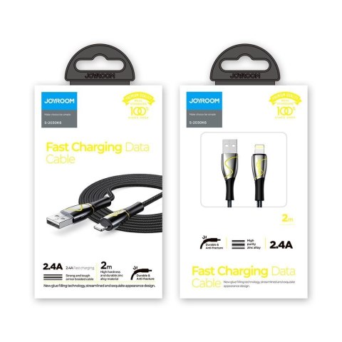 Kabel przewód Mermaid series iPhone USB - Lightning 2.4A 2m czarny Kabel przewód Mermaid series iPhone USB - Lightning 2.4A 2m czarny