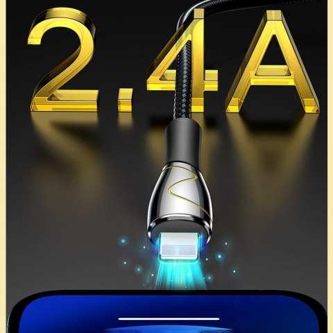 Kabel przewód Mermaid series iPhone USB - Lightning 2.4A 2m czarny Kabel przewód Mermaid series iPhone USB - Lightning 2.4A 2m czarny