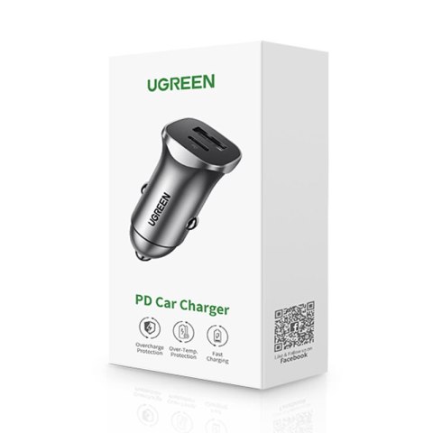 Ładowarka samochodowa USB-C USB 24W Power Delivery Quick Charge szary Ładowarka samochodowa USB-C USB 24W Power Delivery Quick Charge szary