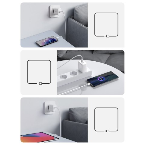 Ładowarka sieciowa do telefonu 2x USB-C 40W Power Delivery biały Ładowarka sieciowa do telefonu 2x USB-C 40W Power Delivery biały
