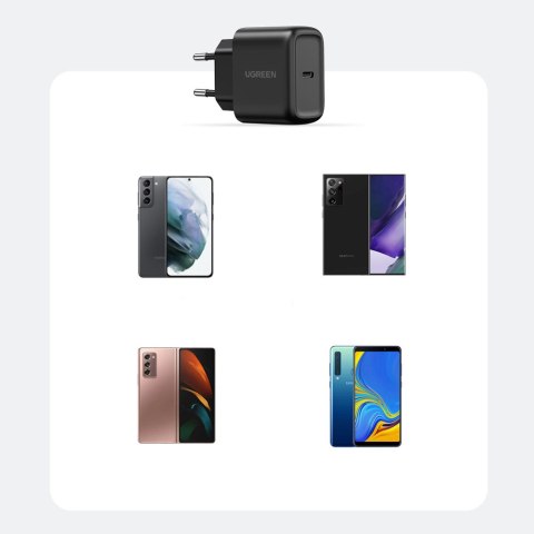 Ładowarka sieciowa do telefonu USB-C 25W PD + kabel USB-C 2m czarny Ładowarka sieciowa do telefonu USB-C 25W PD + kabel USB-C 2m czarny