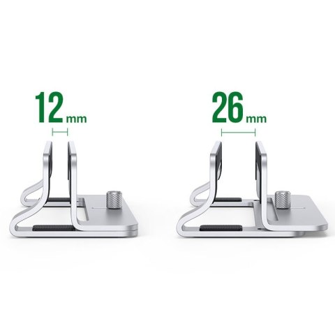 Pionowy stojak uchwyt podstawka na MacBooka laptopa tablet aluminium srebrny Pionowy stojak uchwyt podstawka na MacBooka laptopa tablet aluminium srebrny