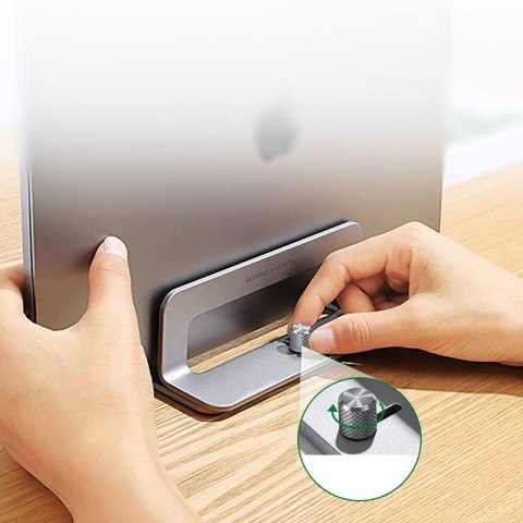 Pionowy stojak uchwyt podstawka na MacBooka laptopa tablet aluminium srebrny Pionowy stojak uchwyt podstawka na MacBooka laptopa tablet aluminium srebrny