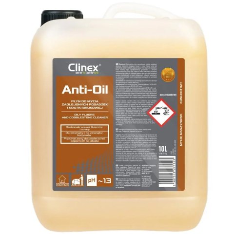 Płyn do zmywania plam oleju z kostki brukowej betonu CLINEX Anti-Oil 10L Płyn do zmywania plam oleju z kostki brukowej betonu CLINEX Anti-Oil 10L