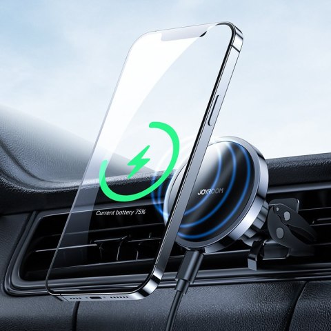 Samochodowy uchwyt magnetyczny indukcyjna ładowarka Qi 15W MagSafe do iPhone czarny Samochodowy uchwyt magnetyczny indukcyjna ładowarka Qi 15W MagSafe do iPhone czarny