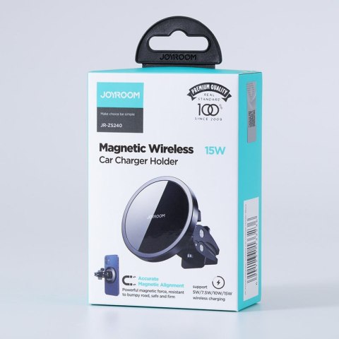Samochodowy uchwyt magnetyczny indukcyjna ładowarka Qi 15W MagSafe do iPhone czarny Samochodowy uchwyt magnetyczny indukcyjna ładowarka Qi 15W MagSafe do iPhone czarny