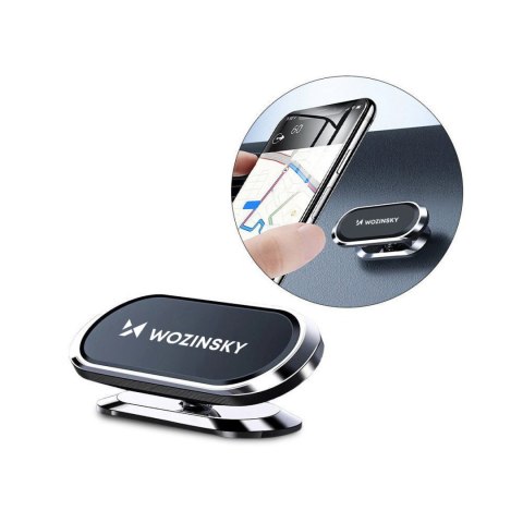 Samoprzylepny magnetyczny uchwyt samochodowy obrotowy 360 na deskę rozdzielczą srebrny Samoprzylepny magnetyczny uchwyt samochodowy obrotowy 360 na deskę rozdzielczą srebrny
