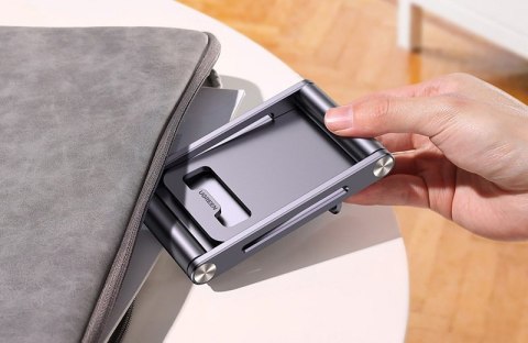 Solidna składana podstawka na telefon tablet metalowa aluminiowa szary Solidna składana podstawka na telefon tablet metalowa aluminiowa szary