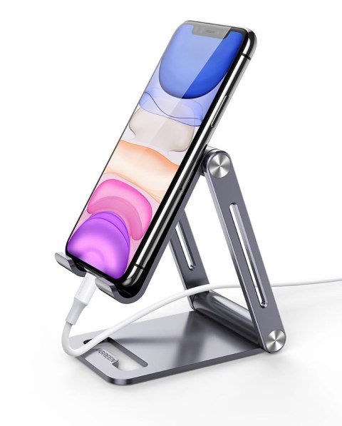 Solidna składana podstawka na telefon tablet metalowa aluminiowa szary Solidna składana podstawka na telefon tablet metalowa aluminiowa szary