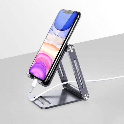Solidna składana podstawka na telefon tablet metalowa aluminiowa szary Solidna składana podstawka na telefon tablet metalowa aluminiowa szary