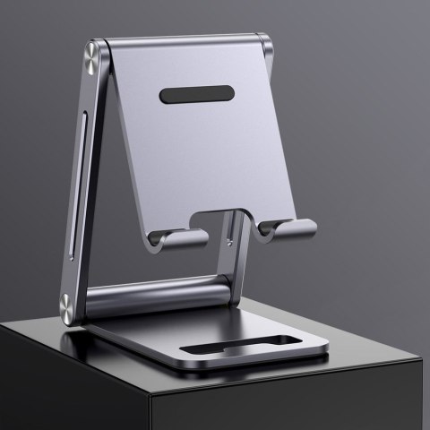 Solidna składana podstawka na telefon tablet metalowa aluminiowa szary Solidna składana podstawka na telefon tablet metalowa aluminiowa szary