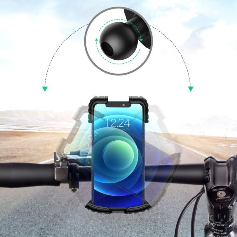 Uchwyt na telefon na rower motocykl kierownicę uniwersalny czarny Uchwyt na telefon na rower motocykl kierownicę uniwersalny czarny