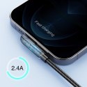 Kabel przewód dla graczy do iPhone USB - Lightning do ładowania i transmisji danych 2.4A 1.2m srebrny