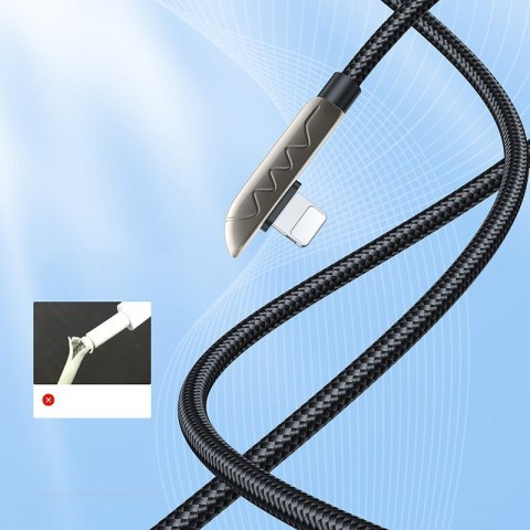 Kabel przewód dla graczy do iPhone USB - Lightning do ładowania i transmisji danych 2.4A 1.2m srebrny Kabel przewód dla graczy do iPhone USB - Lightning do ładowania i transmisji danych 2.4A 1.2m srebrny
