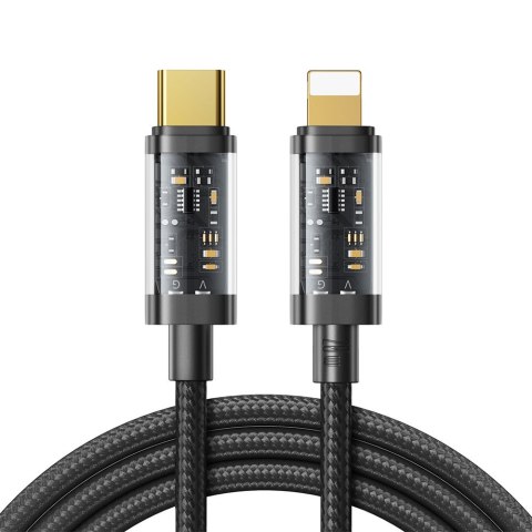 Kabel przewód w oplocie do iPhone USB-C - Lightning PD 20W 1.2m czarny Kabel przewód w oplocie do iPhone USB-C - Lightning PD 20W 1.2m czarny