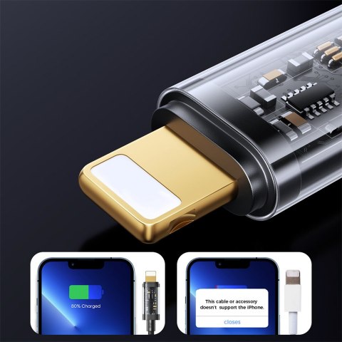 Kabel przewód w oplocie do iPhone USB-C - Lightning PD 20W 1.2m czarny Kabel przewód w oplocie do iPhone USB-C - Lightning PD 20W 1.2m czarny