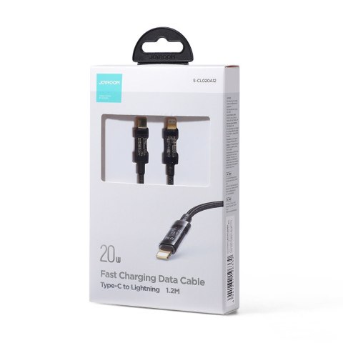 Kabel przewód w oplocie do iPhone USB-C - Lightning PD 20W 1.2m czarny Kabel przewód w oplocie do iPhone USB-C - Lightning PD 20W 1.2m czarny