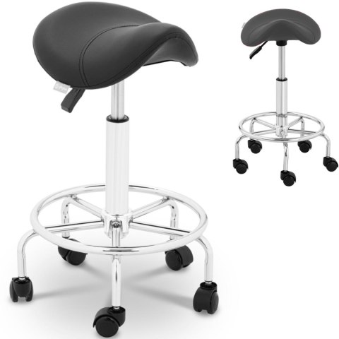 Taboret stołek hoker kosmetyczny siodłowy na kółkach Frankfurt do 150 kg czarny Taboret stołek hoker kosmetyczny siodłowy na kółkach Frankfurt do 150 kg czarny
