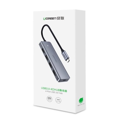 HUB Rozdzielacz USB-C - 4x USB 3.2 z portem zasilania USB-C szary HUB Rozdzielacz USB-C - 4x USB 3.2 z portem zasilania USB-C szary