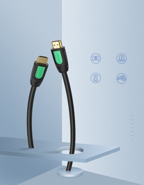 Kabel przewód HDMI 2.0 4K 60Hz 30AWG 2m czarny Kabel przewód HDMI 2.0 4K 60Hz 30AWG 2m czarny