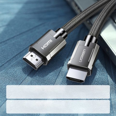 Kabel przewód HDMI 2.1 8K 4K 3D 48Gbps HDR VRR QMS ALLM eARC QFT 2m szary Kabel przewód HDMI 2.1 8K 4K 3D 48Gbps HDR VRR QMS ALLM eARC QFT 2m szary
