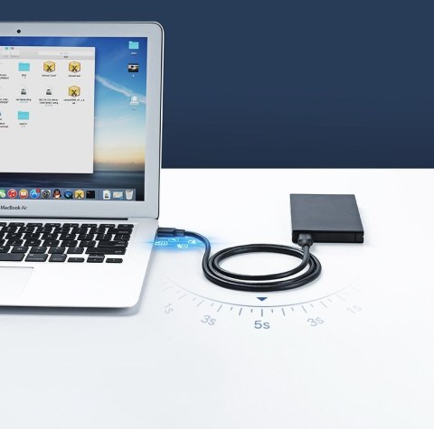 Kabel przewód USB 2.0 męski 2m czarny Kabel przewód USB 2.0 męski 2m czarny