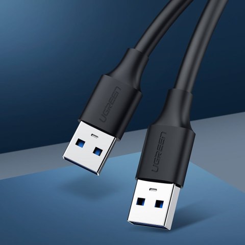 Kabel przewód USB 2.0 męski 2m czarny Kabel przewód USB 2.0 męski 2m czarny