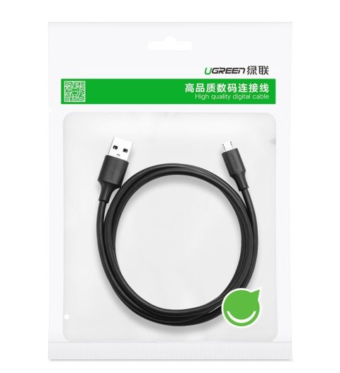 Kabel przewód USB - micro USB 2.4A 480Mbps 1.5m czarny Kabel przewód USB - micro USB 2.4A 480Mbps 1.5m czarny