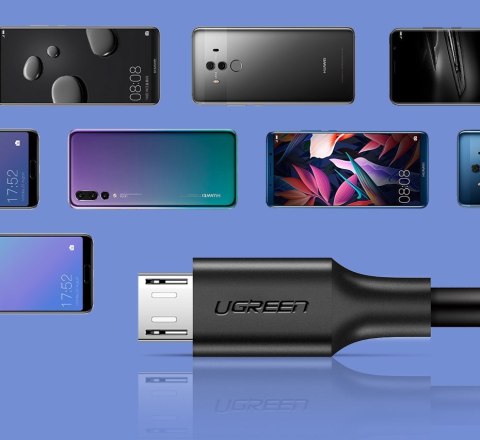 Kabel przewód USB - micro USB 2.4A 480Mbps 1.5m czarny Kabel przewód USB - micro USB 2.4A 480Mbps 1.5m czarny