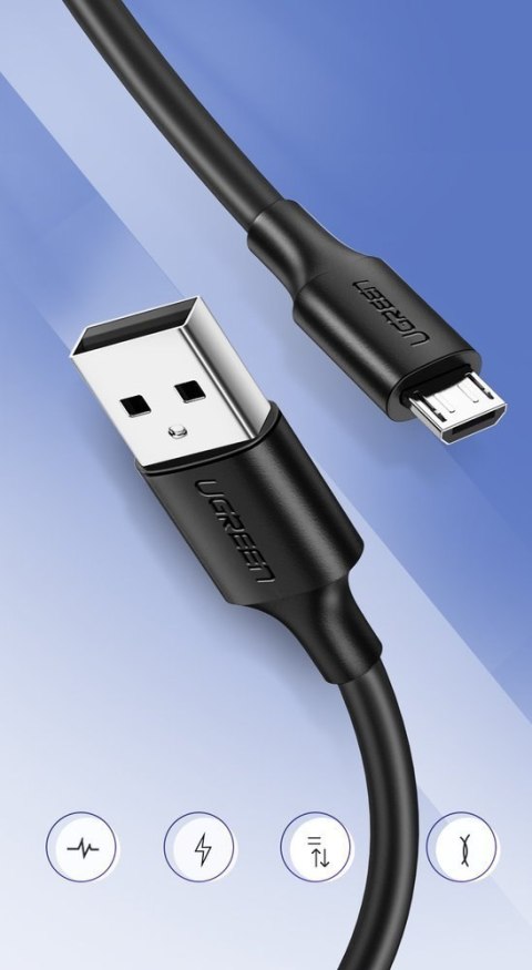 Kabel przewód USB - micro USB 2A 2m czarny Kabel przewód USB - micro USB 2A 2m czarny