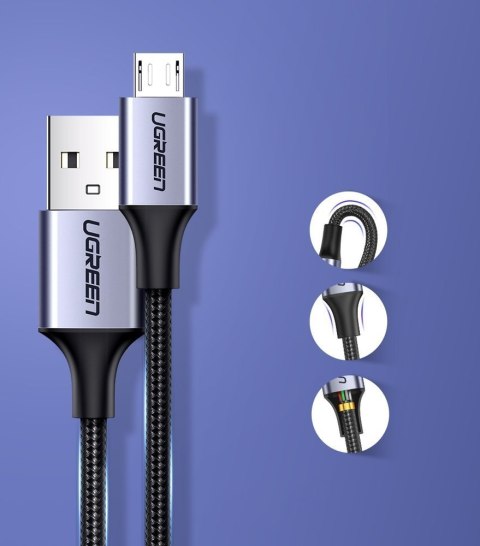 Kabel przewód USB - micro USB 2m szary Kabel przewód USB - micro USB 2m szary