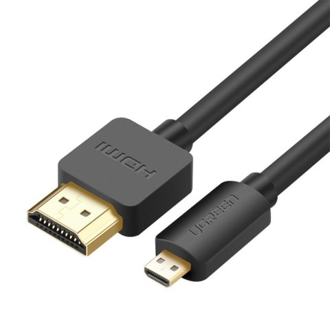 Kabel przewód przejściówka HDMI - micro HDMI 2.0v 4K 60Hz 30AWG 1.5m czarny Kabel przewód przejściówka HDMI - micro HDMI 2.0v 4K 60Hz 30AWG 1.5m czarny
