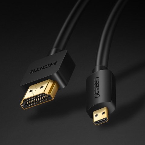 Kabel przewód przejściówka HDMI - micro HDMI 2.0v 4K 60Hz 30AWG 1.5m czarny Kabel przewód przejściówka HDMI - micro HDMI 2.0v 4K 60Hz 30AWG 1.5m czarny