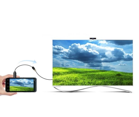 Kabel przewód przejściówka HDMI - micro HDMI 20cm czarny Kabel przewód przejściówka HDMI - micro HDMI 20cm czarny