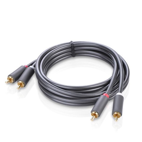Kabel przewód stereo audio video 2 RCA 2x Cinch 5m szary Kabel przewód stereo audio video 2 RCA 2x Cinch 5m szary