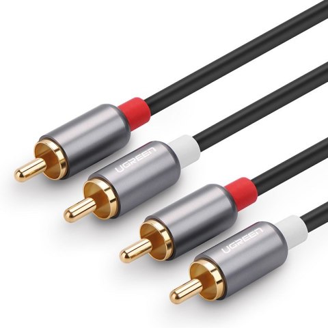 Kabel przewód stereo audio video 2 RCA 2x Cinch 5m szary Kabel przewód stereo audio video 2 RCA 2x Cinch 5m szary