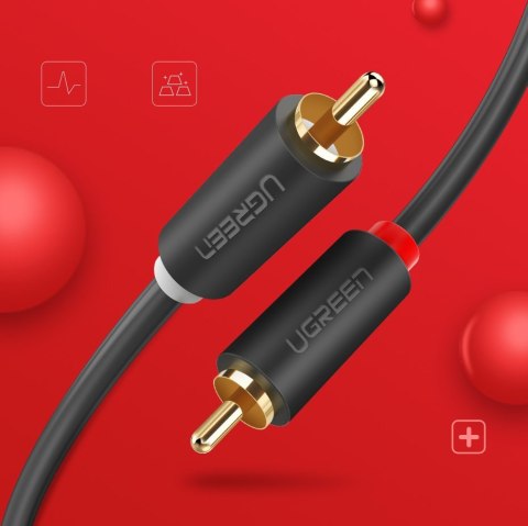 Kabel przewód stereo audio video 2 RCA 2x Cinch 5m szary Kabel przewód stereo audio video 2 RCA 2x Cinch 5m szary