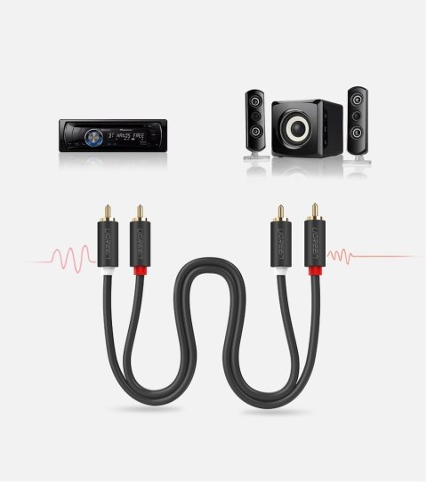 Kabel przewód stereo audio video 2 RCA 2x Cinch 5m szary Kabel przewód stereo audio video 2 RCA 2x Cinch 5m szary