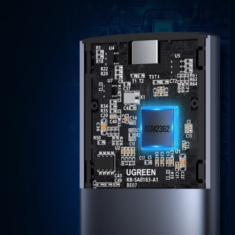 Kieszeń obudowa na dysk SSD M.2 SuperSpeed 10Gbps + kabel USB-C 0.5m szary Kieszeń obudowa na dysk SSD M.2 SuperSpeed 10Gbps + kabel USB-C 0.5m szary