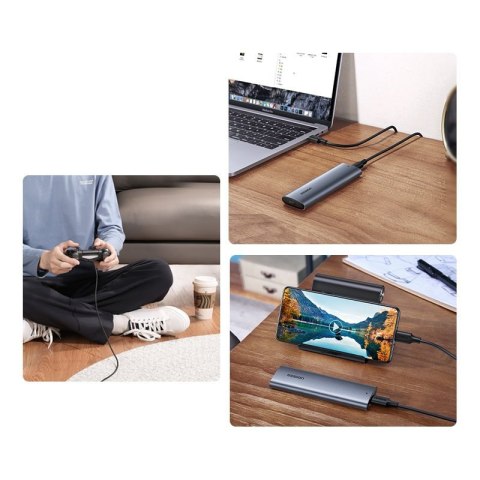 Kieszeń obudowa na dysk SSD M.2 SuperSpeed 10Gbps + kabel USB-C 0.5m szary Kieszeń obudowa na dysk SSD M.2 SuperSpeed 10Gbps + kabel USB-C 0.5m szary