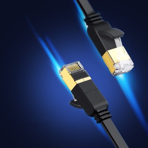 Płaski patchcord kabel przewód sieciowy LAN STP RJ45 Cat 7 10Gbps 3m czarny Płaski patchcord kabel przewód sieciowy LAN STP RJ45 Cat 7 10Gbps 3m czarny