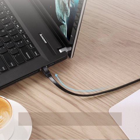 Płaski patchcord kabel przewód sieciowy LAN STP RJ45 Cat 7 10Gbps 3m czarny Płaski patchcord kabel przewód sieciowy LAN STP RJ45 Cat 7 10Gbps 3m czarny