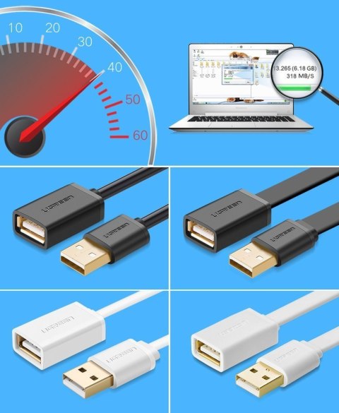 Przedłużacz do kabla przewodu USB 2m czarny Przedłużacz do kabla przewodu USB 2m czarny