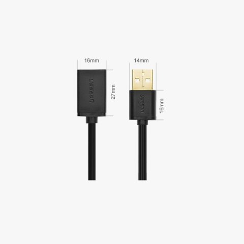 Przedłużacz do kabla przewodu USB 2m czarny Przedłużacz do kabla przewodu USB 2m czarny