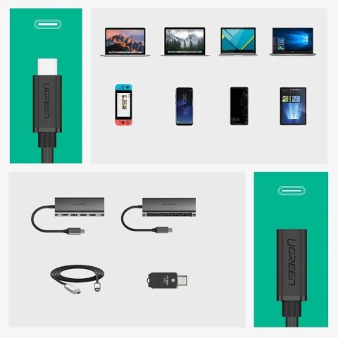 Przedłużacz do kabla przewodu USB-C 3.1 0.5m czarny Przedłużacz do kabla przewodu USB-C 3.1 0.5m czarny