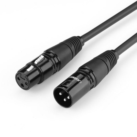 Przedłużacz do kabla przewodu audio do mikrofonu XLR 3m czarny Przedłużacz do kabla przewodu audio do mikrofonu XLR 3m czarny