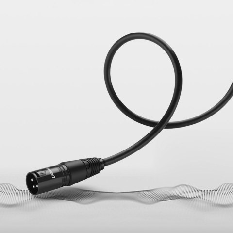 Przedłużacz do kabla przewodu audio do mikrofonu XLR 3m czarny Przedłużacz do kabla przewodu audio do mikrofonu XLR 3m czarny