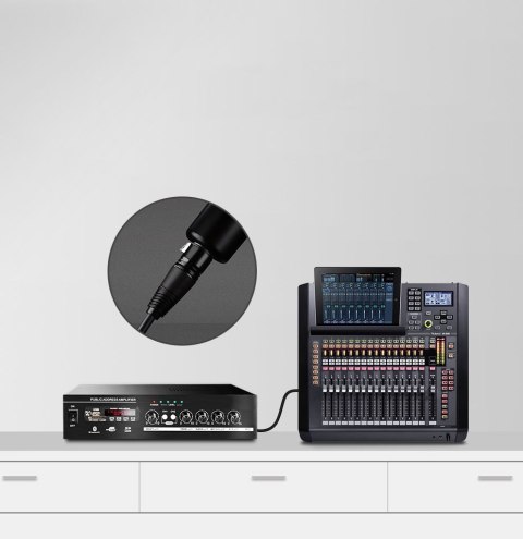 Przedłużacz do kabla przewodu audio do mikrofonu XLR 3m czarny Przedłużacz do kabla przewodu audio do mikrofonu XLR 3m czarny