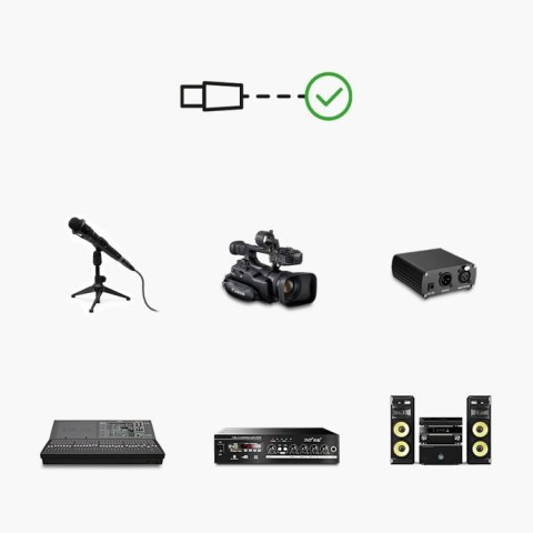 Przedłużacz do kabla przewodu audio do mikrofonu XLR 3m czarny Przedłużacz do kabla przewodu audio do mikrofonu XLR 3m czarny